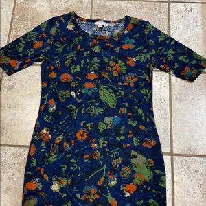LulaRoe navy print dress